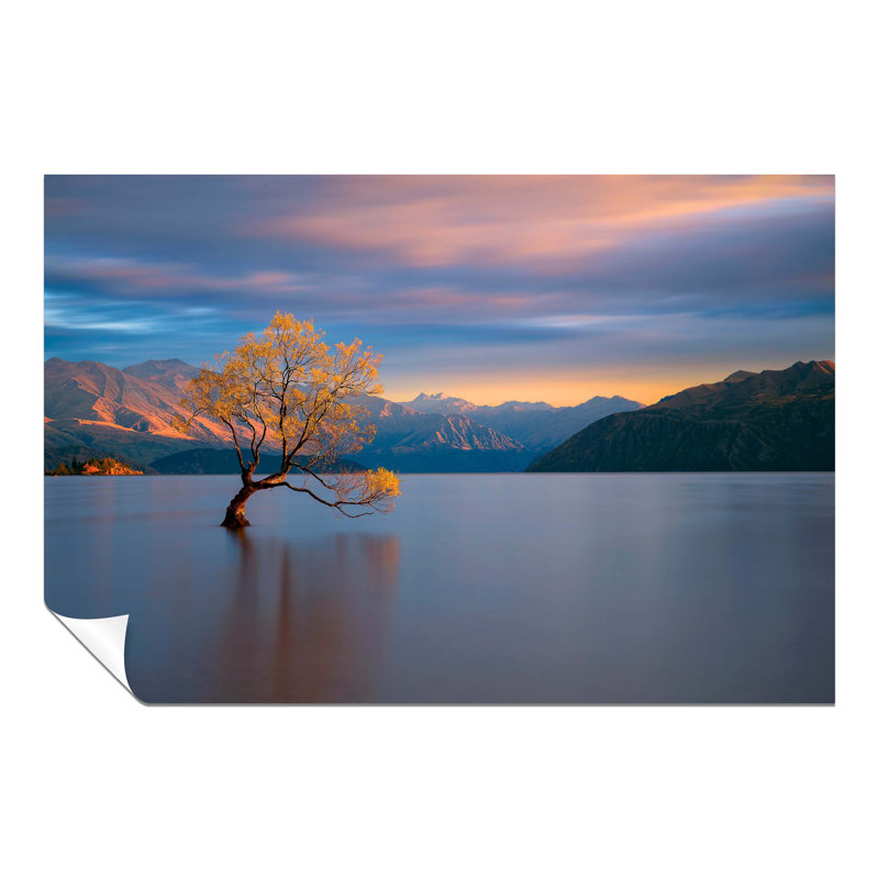 Panther Print Fine Art Prints Sunrise On Lake Wanaka Tree Artistic Unframed Poster, Pictures For Home Walls, Bedroom, Living Room & Bathroom Decor - No Frame Print
