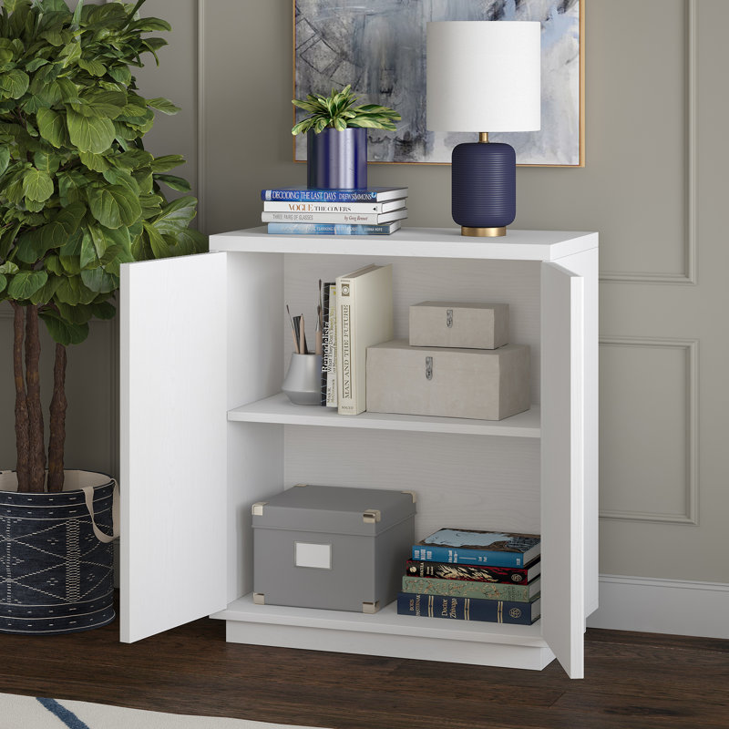 2 - Door Rectangle Accent Cabinet, White