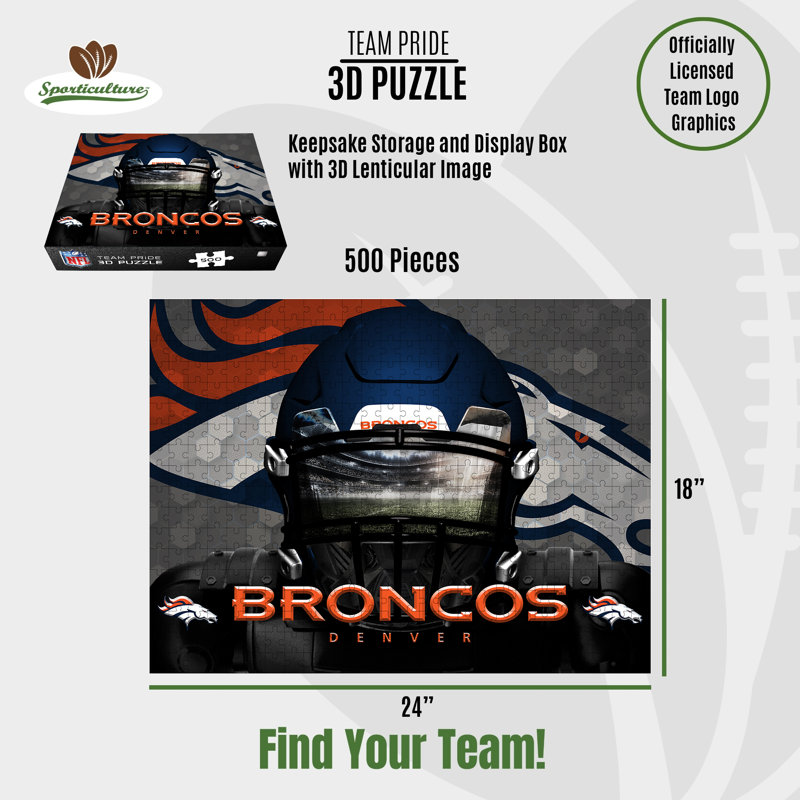 NFL Denver Broncos, masque 3D, 500 pièces, Denver Broncos