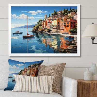 Italie Portofino - impressions sur toile de paysages urbains colorés