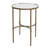Bedford Lia Oval Tempered Glass Top End Table with Gold Metal Frame