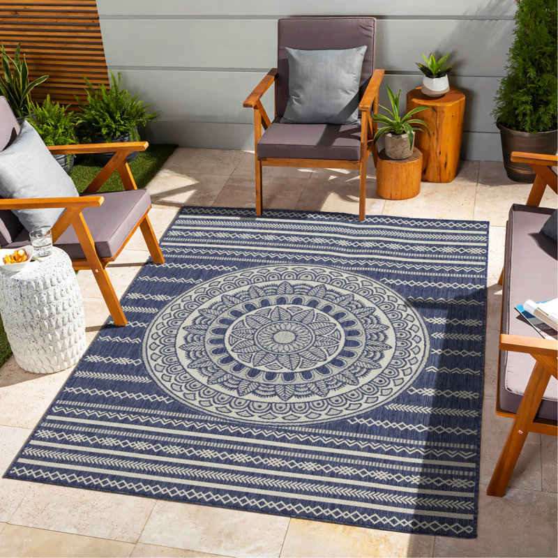 Tapis bleu intérieur / extérieur, Rectangle 7 pi 10 po x 10 pi 3 po