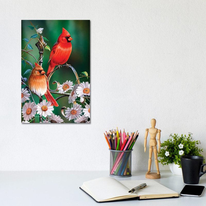 Spring Cardinals II by Cynthie Fisher - Wrapped Canvas Gallery-Wrapped Canvas Giclée, 30.48cm H x 20.32cm W