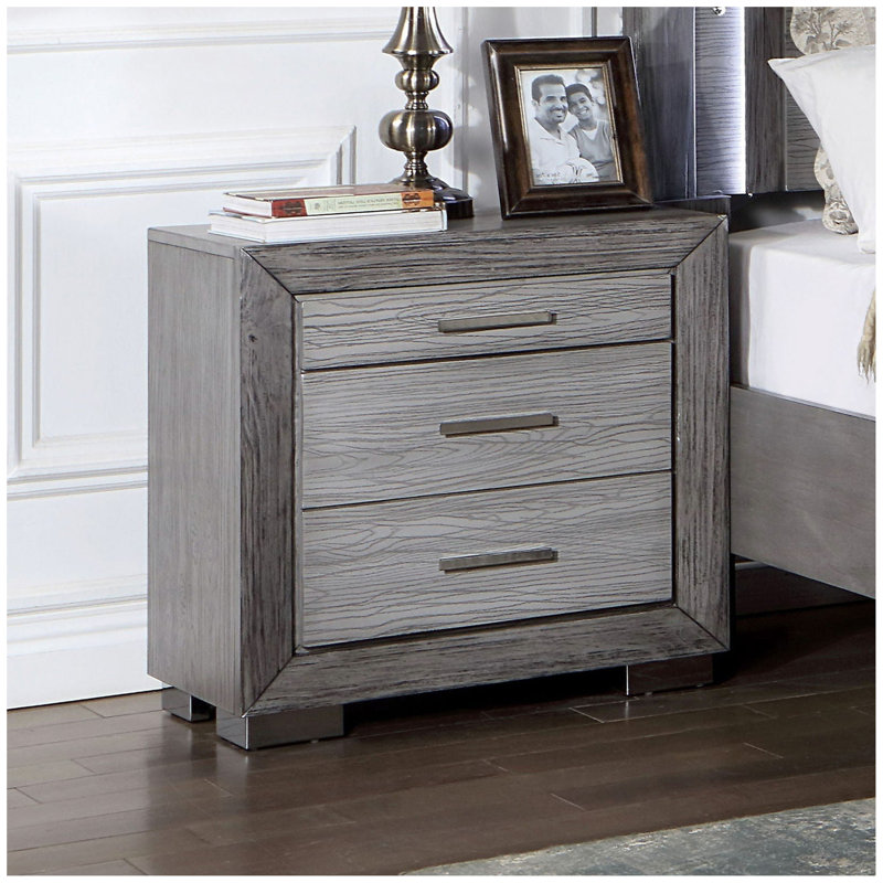 Table de chevet grise 1pc
