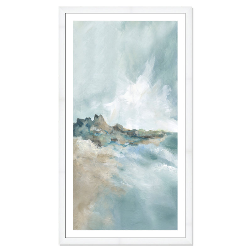 Imprimé Sandpoint par Carol Robinson, Reproduction encadrée avec passe-partout, H 55 po x l 31 po x P 1,25 po, Blanc