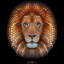 Série digital encerclant : lion, impression sur toile tendue-20149513