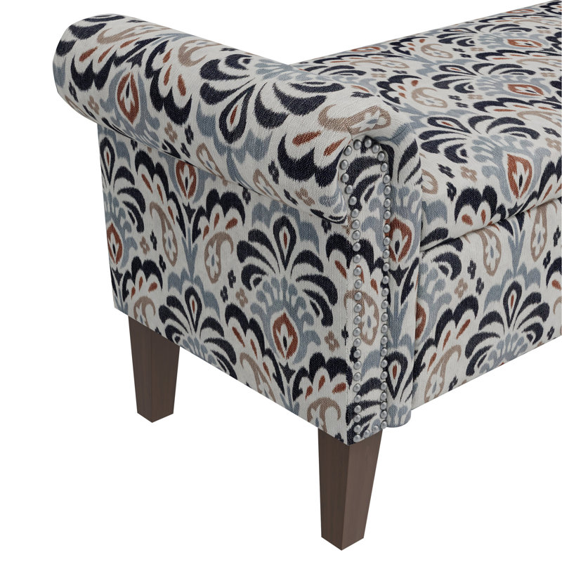 Rangement: rangement spacieux, rembourrage doux, cadre fonctionnel en bois franc à imprimé floral, revêtement