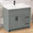 36 in. W x 21.5 in. D x 33.5 in. H Freestanding Bath Vanity Cabinet without Top Bathroom Base in Grey Unassembled-118136077