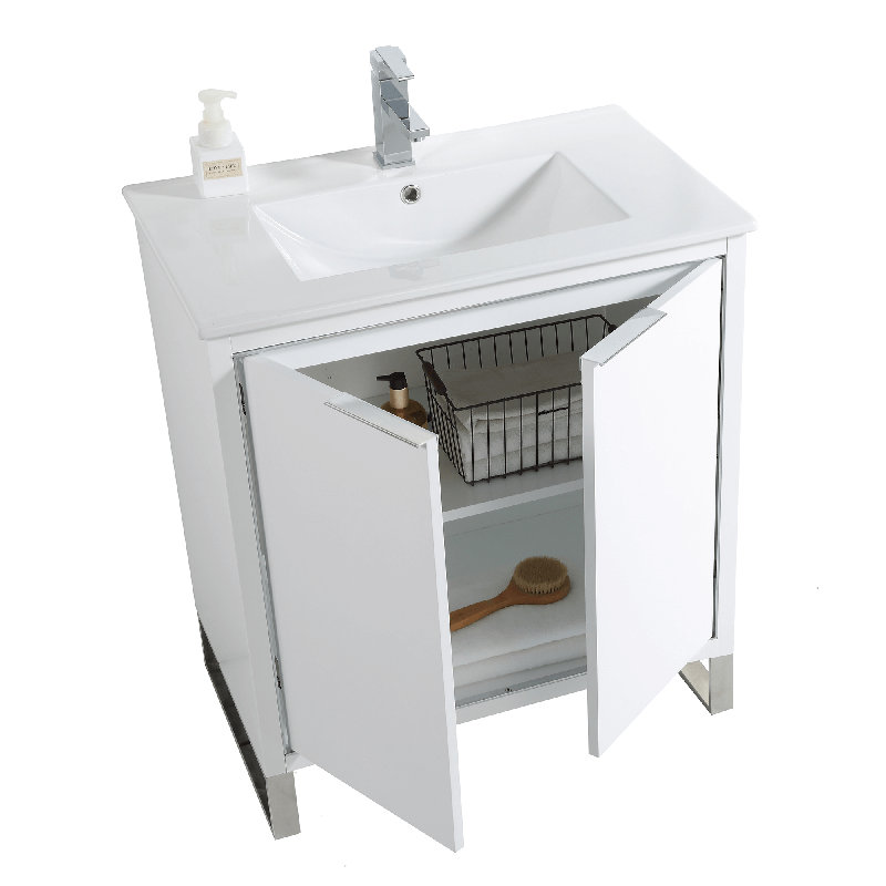 30'' Single Bathroom Vanity Set, White, Chrome
