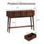 Console avec pieds en bois massif, table d'entrée moderne Boho avec tiroirs de rangement, canapé cannelé étroit pour le couloir, le salon-1741128343