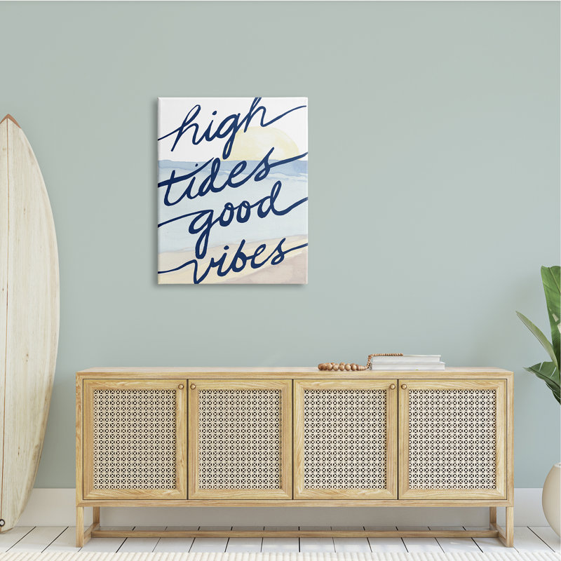 High Tides Good Vibes, H 30 po x l 30 po x P 1,5 po, Plaque murale