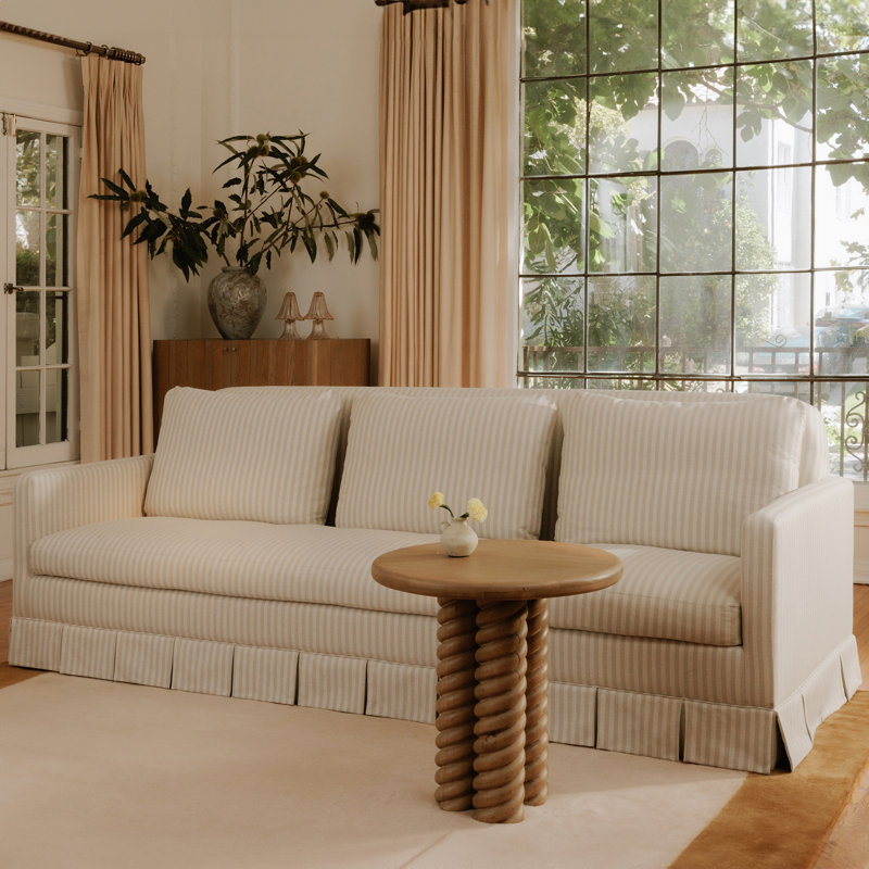 Pellicano Sofa Beige Stripe, Beige Stripe Polyester
