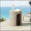 Table d'appoint ronde en U durable en forme de U avec béton résistant aux intempéries, parfaite pour la terrasse et le jardin
