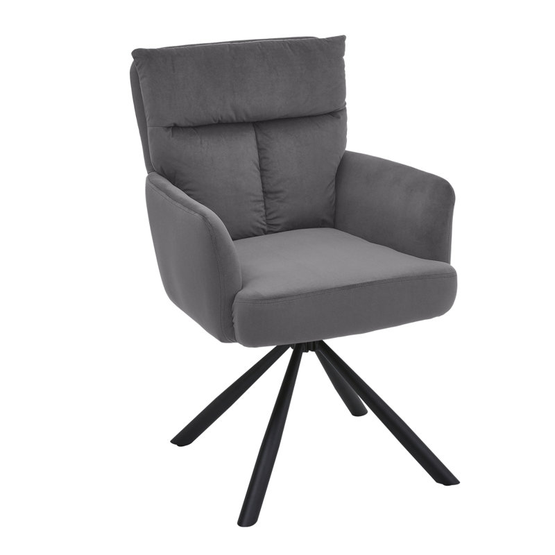 Frosted Velvet Chair Swivel, Brushed Grey