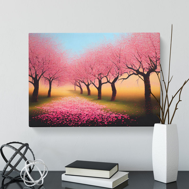 Hopeful Cherry Blossom Trees - Wrapped Canvas, 35cm H x 50cm W x 3cm D