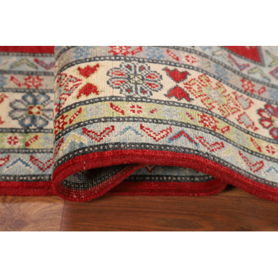 Handmade Red Kazak Oriental Rug 5