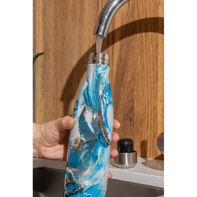 Swell Ocean Marble Insulated Water Bottle, 500ml