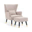 77Cm Wide Plush Velvet Modern Wingback Chair and Ottoman-1280335010-1281189396