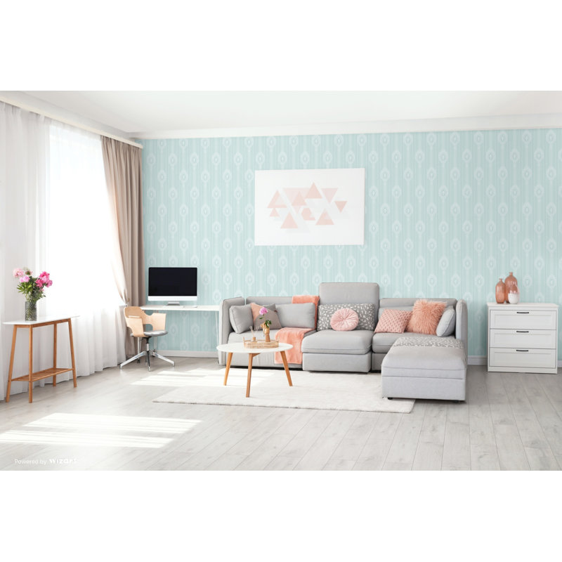 Akershus 10m x 53cm Wallpaper Roll, Duck Egg