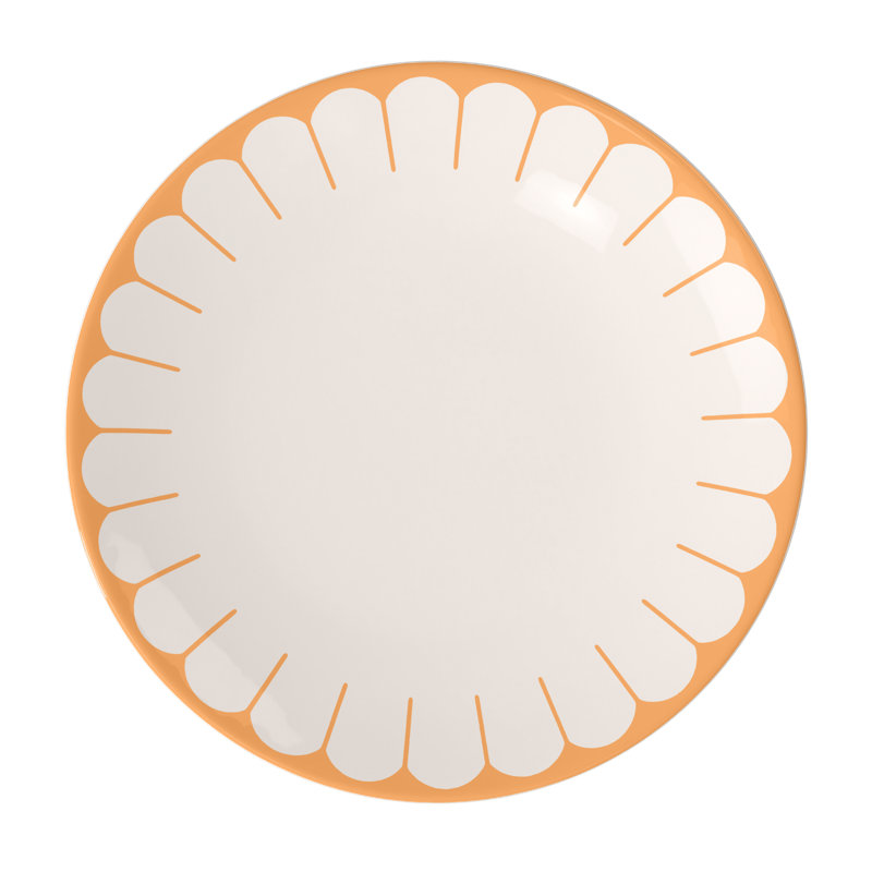 Villeroy & Boch Fleur Soleil Collection Dinner Plate, Premium Porcelain, Made in Germany, Dishwasher and Microwave Safe, 10.5 in Diameter, Large Plate Perfect for Main Courses, Yellow/Orange