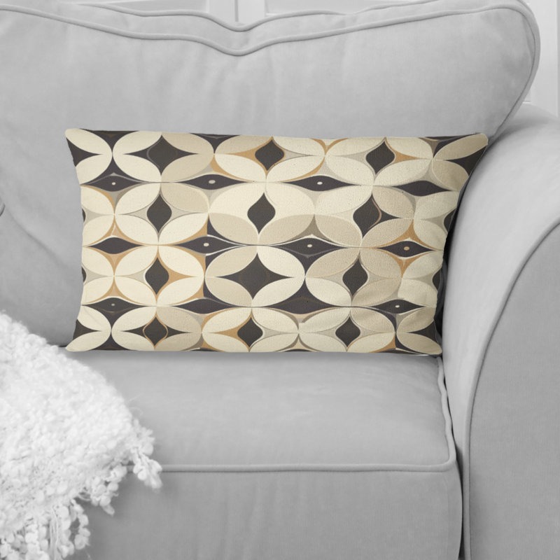 Coussin lombaire rétro Mid-Century beige rétro Mid-Century