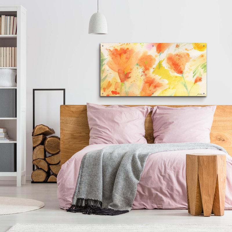 «Windblown Poppies # 1» par Sheila Golden, H 24 po x l 48 po