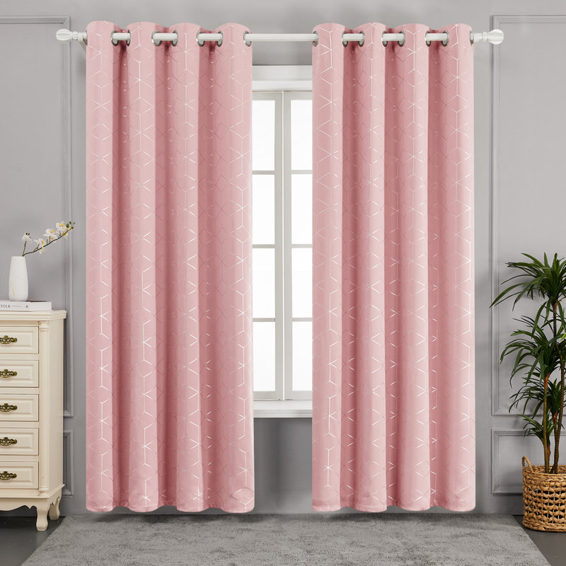 Bost Room Darkening Thermal Curtains, Width 132 x Drop 183 cm, Coral Pink