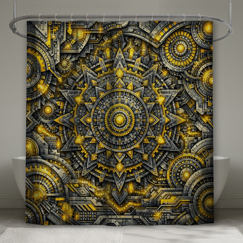 Rideaux de douche complexes extra-longs Mandala, 70in W x 84in H
