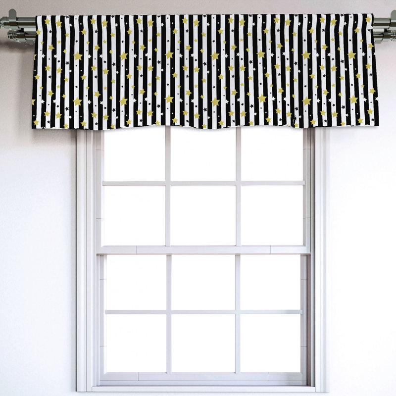 Sateen Striped Ruffled Window Valance