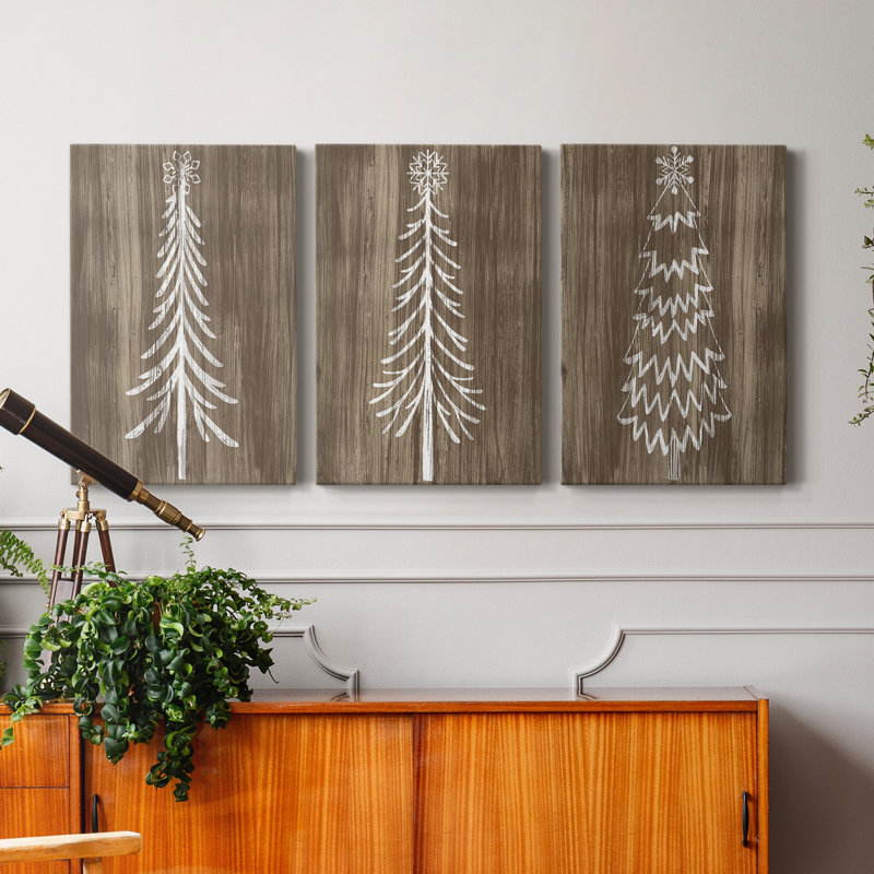 " Barnwood Wonderland IX " 3 - Pieces Painting Print, 60" H x 40" W x 1" D