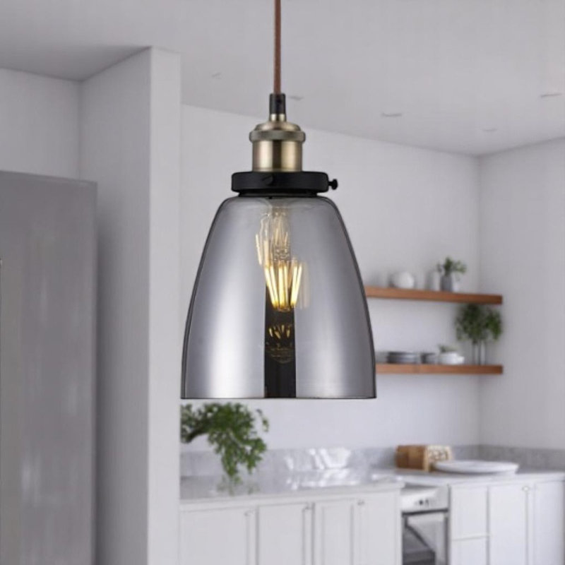 Calista 1 - Light Single Pendant, Antique Brass, Smoked