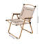 Portable Outdoor Lawn Chair with Wood Armrest & Metal Frame-671446269