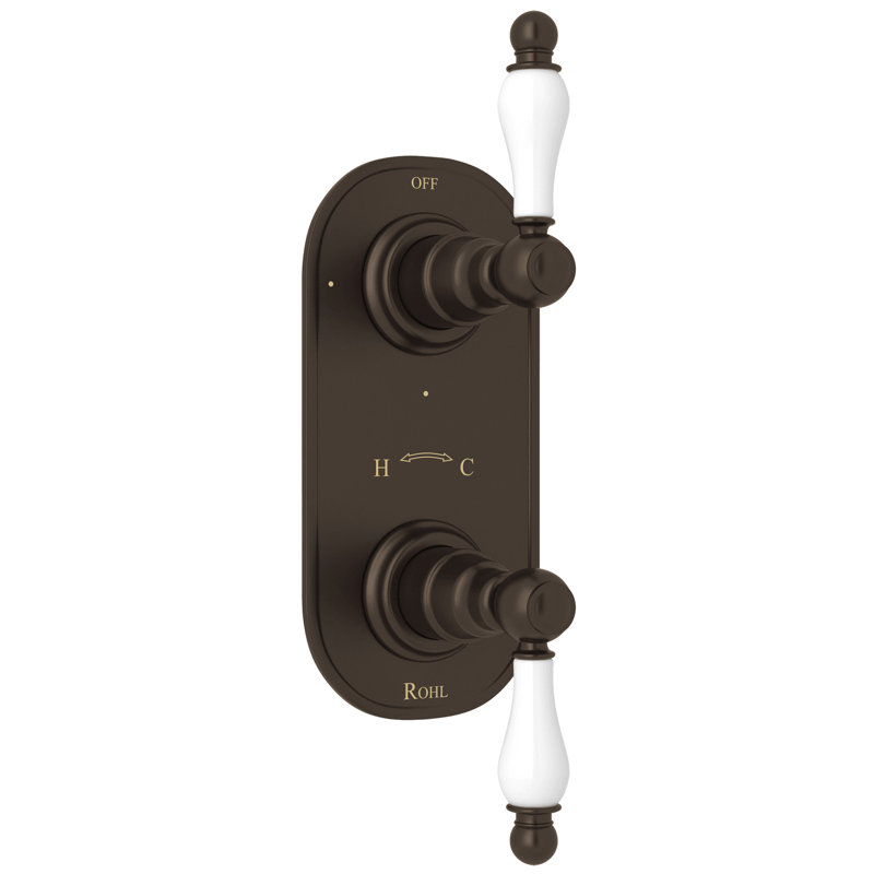 Arcana™ 1/2" Thermostatic Trim with Diverter, Tuscan Brass
