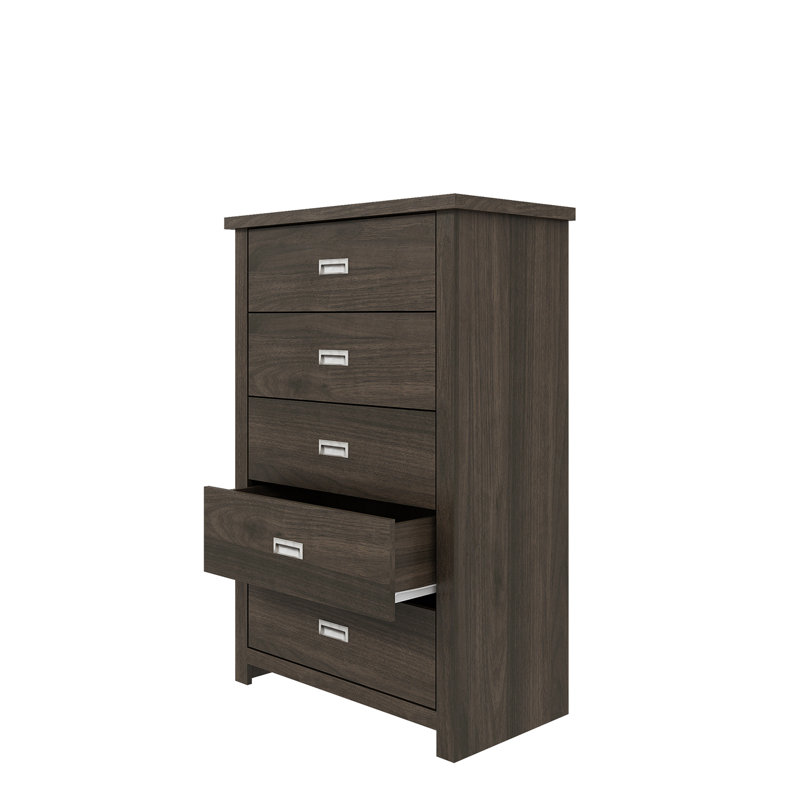 Briniya 5 Drawer 30.25" W Dresser, Royal Espresso