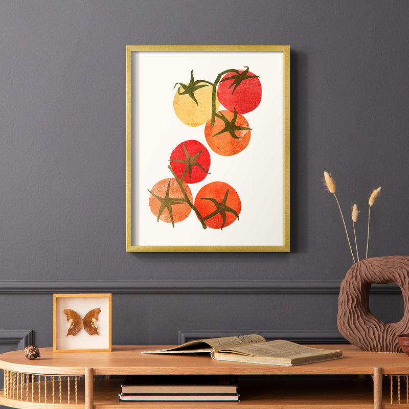 «Organic Veg IV», reproduction encadrée - bois massif, Or, H 14 po x l 11 po