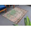 Tapis turc boho vintage rétro en laine vert - Décoration de salle de bain ou de chambre à coucher éclectique