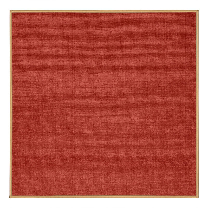 Machine Washable Solid Brown Area Rug, Square 3'