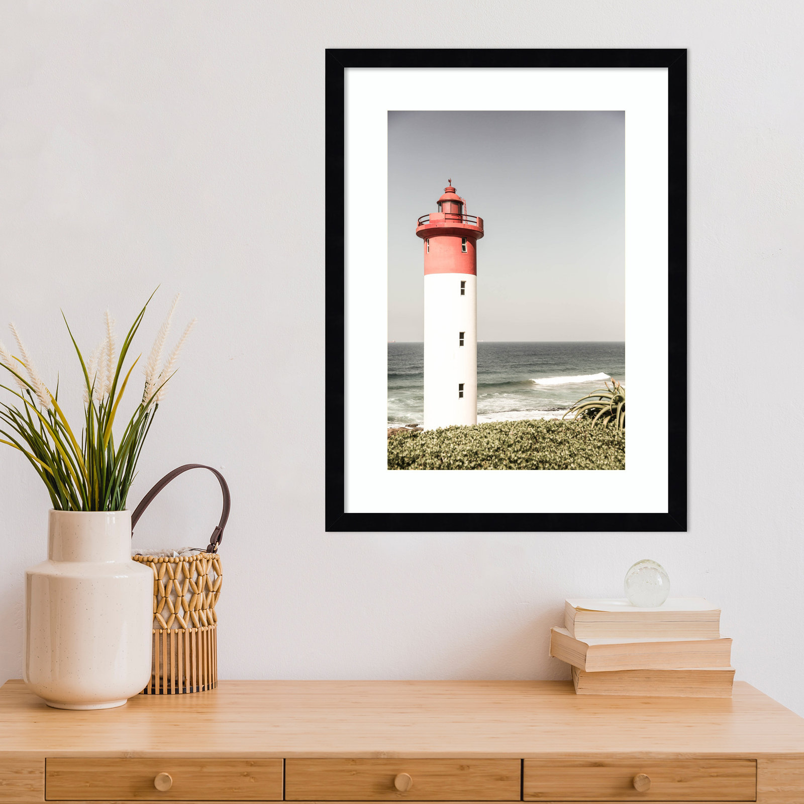 Daisey "Oyster Box Lighthouse" Print, Black, 21" H x 16" W