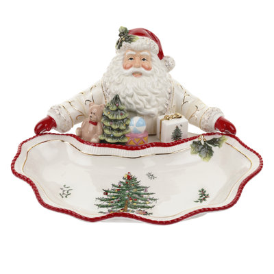 Spode Christmas Tree Figural Santa Dish