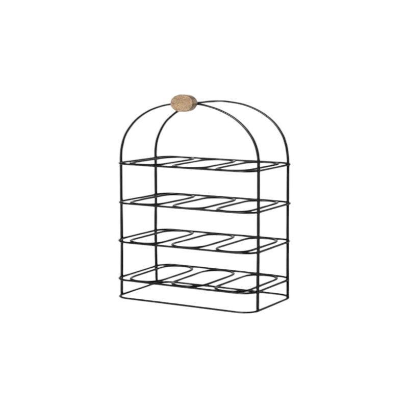 Albertien 12 Bottle Floor Wine Bottle Rack Black