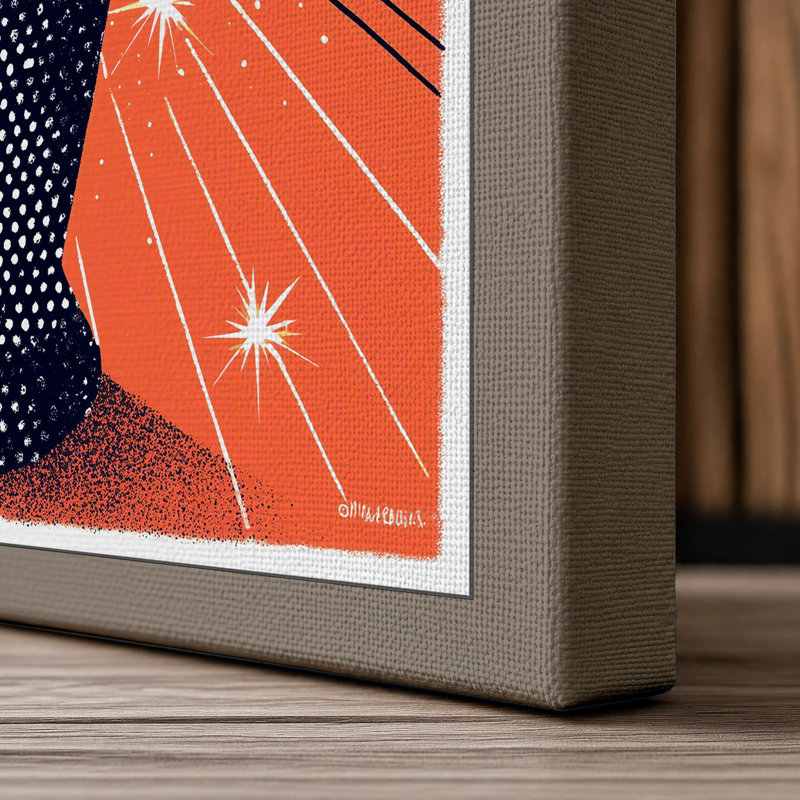 Sunburst Florals Mid-Century - Print, 24x16 - 61.0 x 40.6 cm, Taupe Border