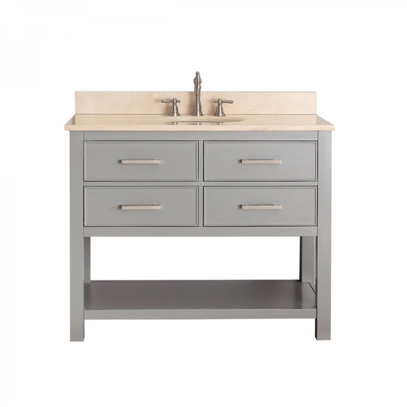 Brooks 42'' W Single Bathroom Vanity Base, Chilled Gray