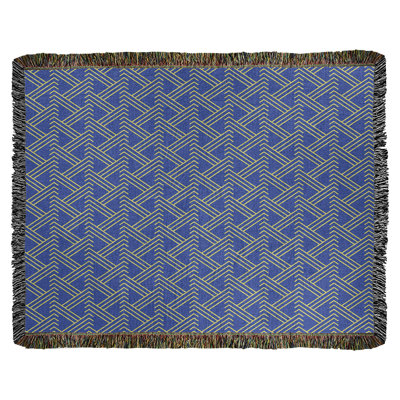 Couverture en coton tissé zigzag classique