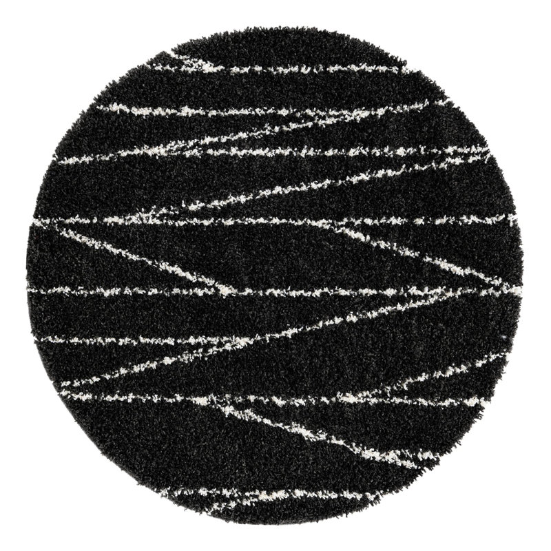 Abrahams Geometric Indoor Rug, Round 5'3"