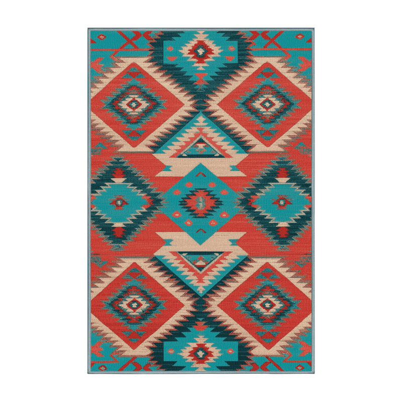 Washable Zuni Diamonds Southwestern Area Rug, Rectangle 7' x 9'