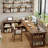 Nut-brown Rectangular Solid Wood  desk-1923408530