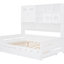 Lit de jour en bois avec lit gigogne simple et rangement, conception simple, apparence blanche entièrement faite de bois - tablette d'armoire polyvalente-319284274-319284272