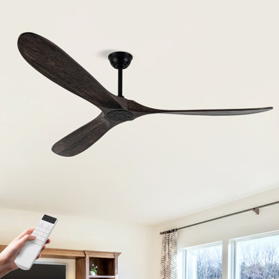 Ventilateur de plafond 72 "en bois massif de grande taille sans lumières 