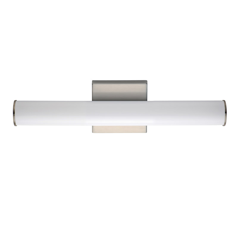 Barre d'éclairage de salle de bain 1 lumière DEL Aylor, Nickel satiné