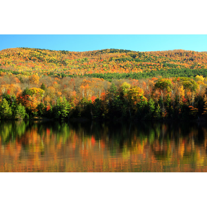 Fall Reflection In Connecticut River by Jeremy Edwards - Wrapped Canvas Print, 51cm H x 76cm W x 3.8cm D
